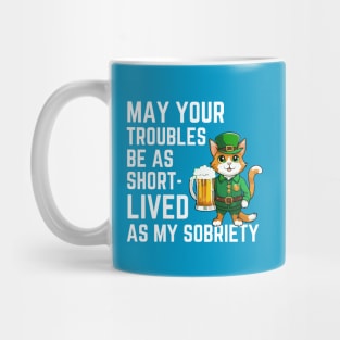 Cat with Beer Funny St Paddy Design Mug